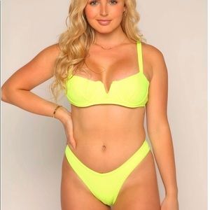 Yellow highlighter two piece size medium